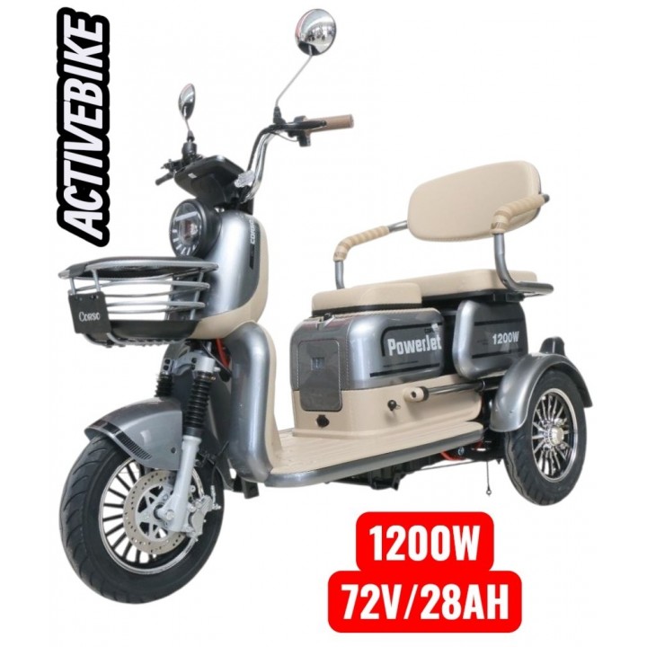 Електричний трицикл Corso Power Jet JT-943078 (1200W, 72V/28Ah) запас ходу 75 км.